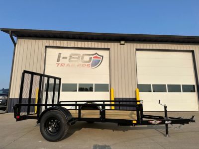 New 2026 H&H Black 76 x10' 3k Rail Side Utility Trailer