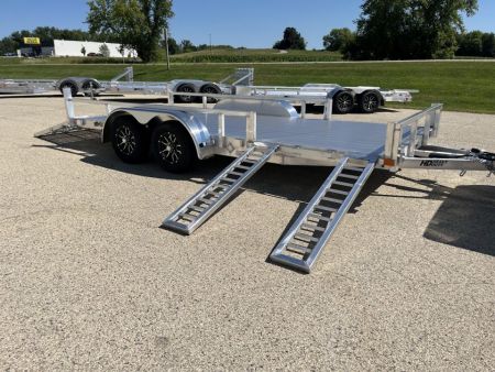 New 2027 Black Rhino Aluminum 81 x16' LST716A w/ Side Load Ramps & Bifold Gate (ATV / UTV / Side by Side) Utility Trailer