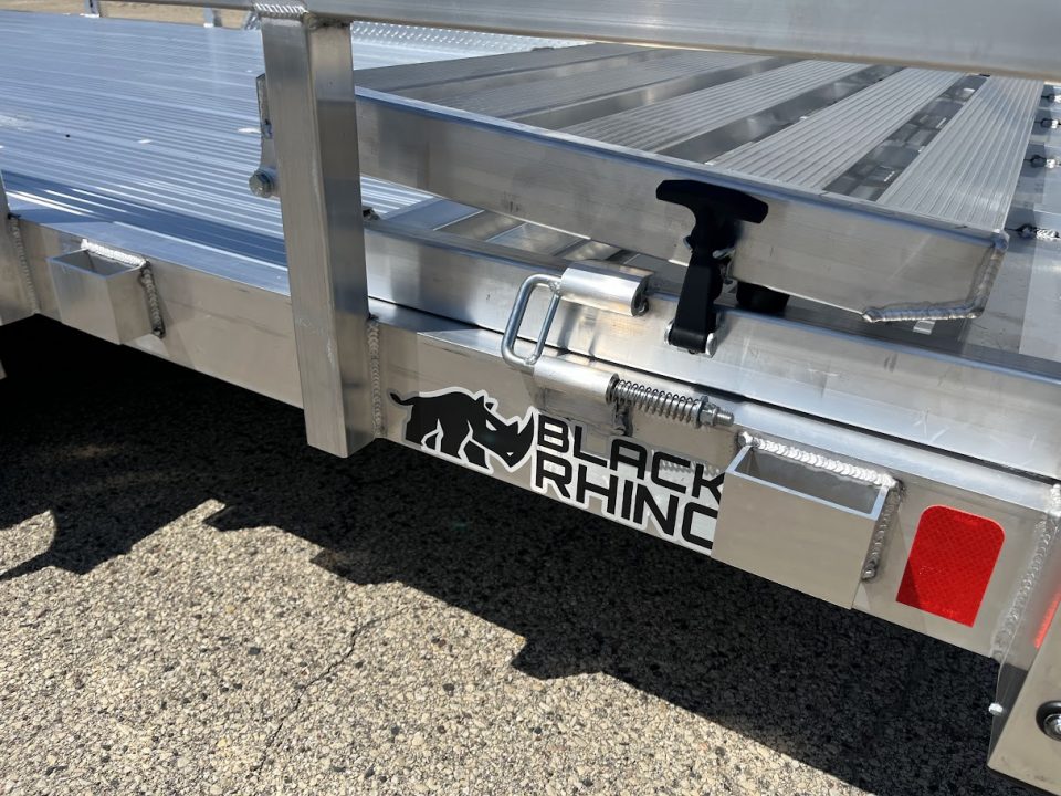 New 2027 Black Rhino Aluminum 81"x18' LST718A w/ Side Load Ramps, Toolbox & Bifold Gate (ATV / UTV / Side by Side) Utility Trailer