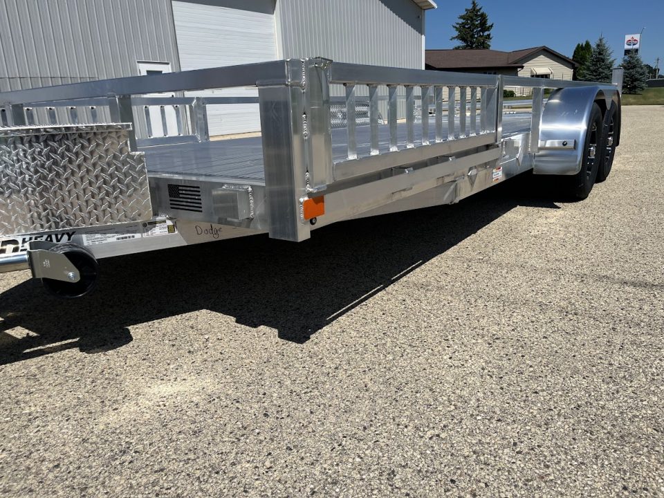 New 2027 Black Rhino Aluminum 81"x18' LST718A w/ Side Load Ramps, Toolbox & Bifold Gate (ATV / UTV / Side by Side) Utility Trailer
