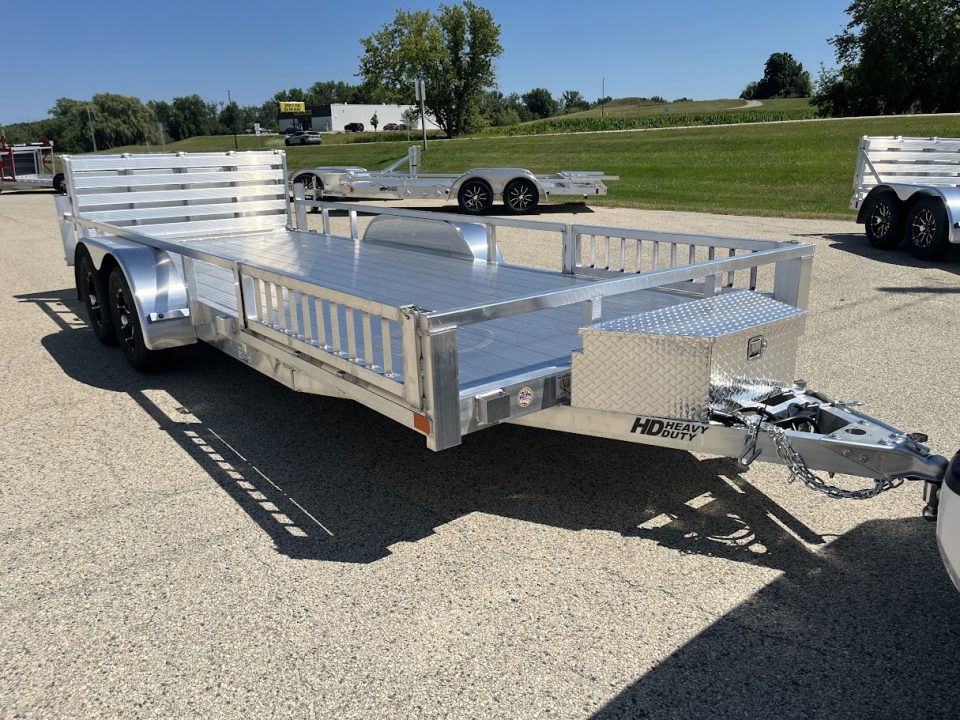 New 2027 Black Rhino Aluminum 81"x18' LST718A w/ Side Load Ramps, Toolbox & Bifold Gate (ATV / UTV / Side by Side) Utility Trailer