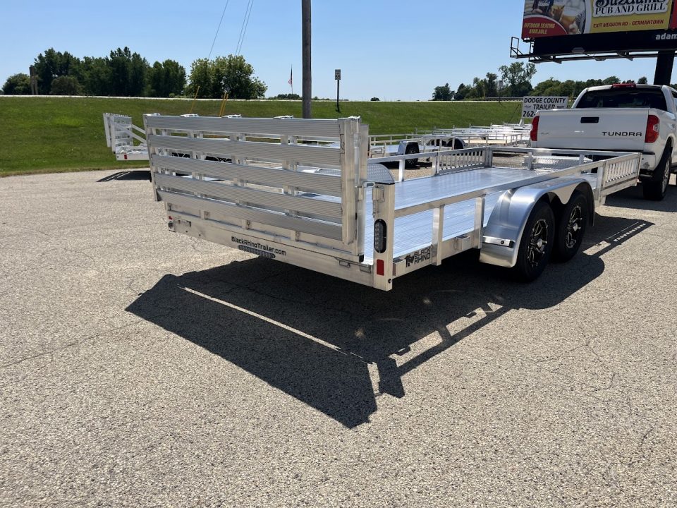 New 2027 Black Rhino Aluminum 81"x18' LST718A w/ Side Load Ramps, Toolbox & Bifold Gate (ATV / UTV / Side by Side) Utility Trailer