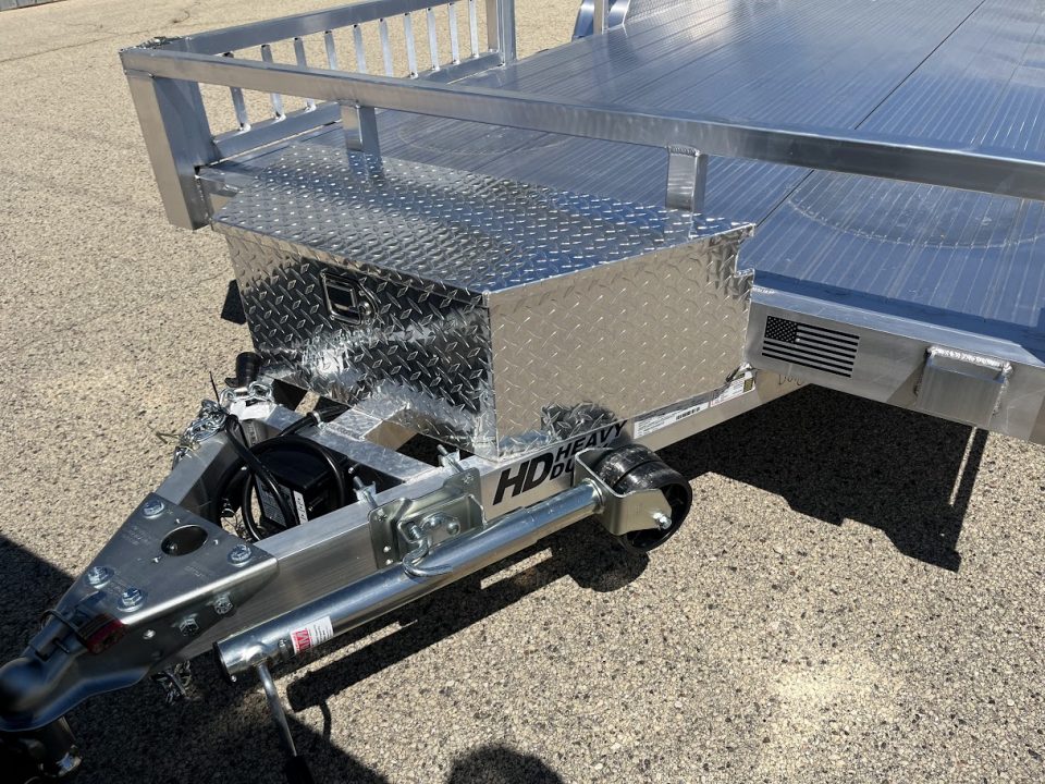 New 2027 Black Rhino Aluminum 81"x18' LST718A w/ Side Load Ramps, Toolbox & Bifold Gate (ATV / UTV / Side by Side) Utility Trailer