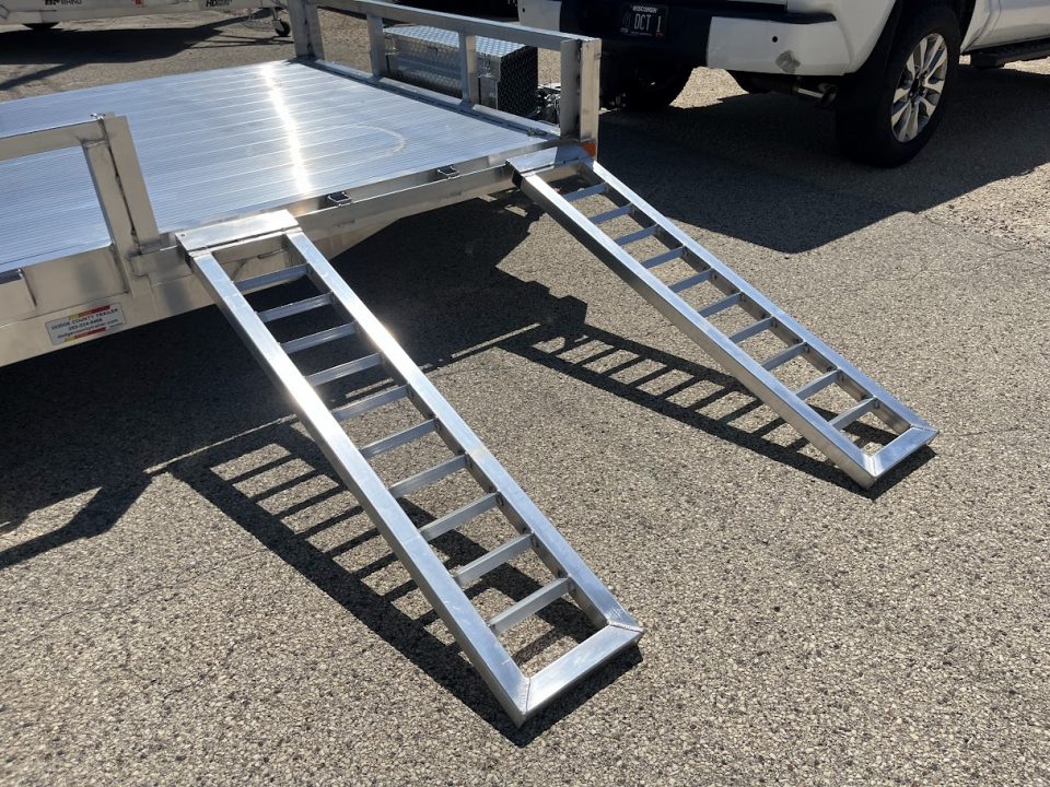 New 2027 Black Rhino Aluminum 81"x18' LST718A w/ Side Load Ramps, Toolbox & Bifold Gate (ATV / UTV / Side by Side) Utility Trailer