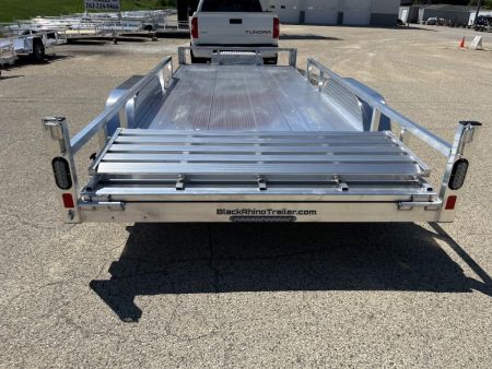 New 2027 Black Rhino Aluminum 81"x18' LST718A w/ Side Load Ramps, Toolbox & Bifold Gate (ATV / UTV / Side by Side) Utility Trailer