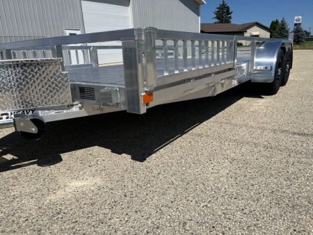 New 2027 Black Rhino Aluminum 81"x18' LST718A w/ Side Load Ramps, Toolbox & Bifold Gate (ATV / UTV / Side by Side) Utility Trailer