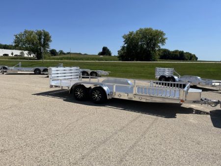New 2027 Black Rhino Aluminum 81"x18' LST718A w/ Side Load Ramps, Toolbox & Bifold Gate (ATV / UTV / Side by Side) Utility Trailer