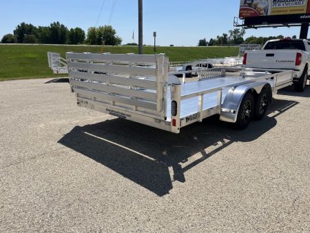 New 2027 Black Rhino Aluminum 81"x18' LST718A w/ Side Load Ramps, Toolbox & Bifold Gate (ATV / UTV / Side by Side) Utility Trailer