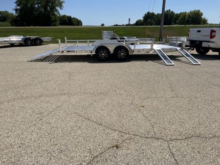 New 2027 Black Rhino Aluminum 81 x18' LST718A w/ Side Load Ramps, Toolbox & Bifold Gate (ATV / UTV / Side by Side) Utility Trailer