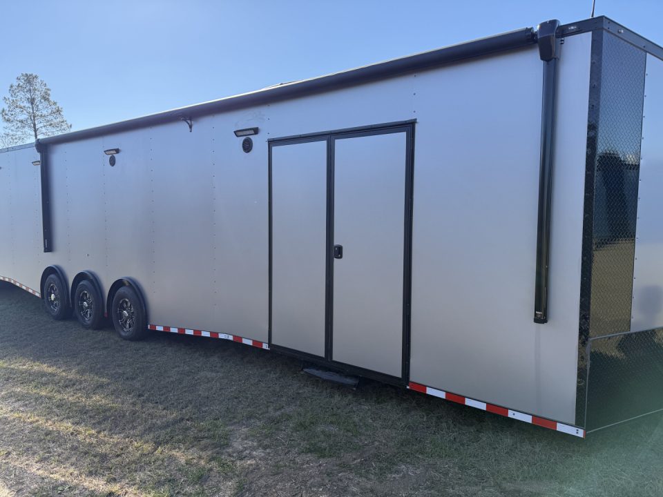 New 2027 Rock Solid Cargo 8.5x36 Triple Axle Enclosed Car Hauler – Silver Polycore Super Sport Edition