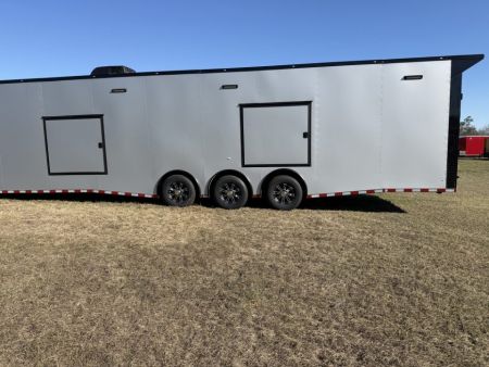 New 2027 Rock Solid Cargo 8.5x36 Triple Axle Enclosed Car Hauler – Silver Polycore Super Sport Edition