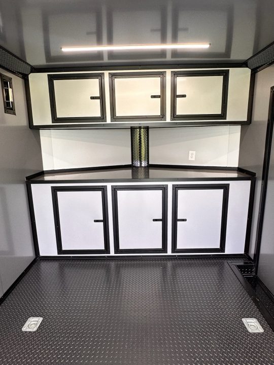 New 2026 8.5x24 Racing Trailer Finished Interior- 5200 Tandem Axle-Silver-Blackout Car / Racing Trailer