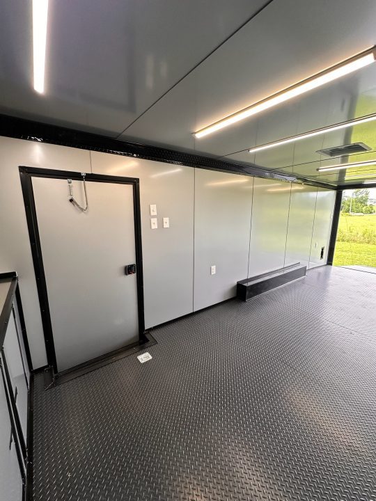New 2026 8.5x24 Racing Trailer Finished Interior- 5200 Tandem Axle-Silver-Blackout Car / Racing Trailer