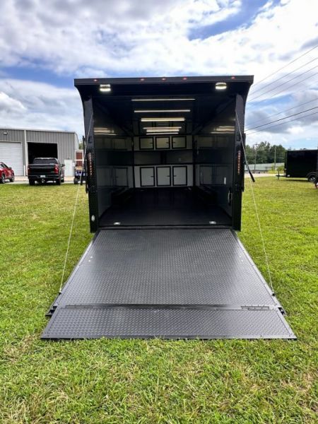 New 2026 8.5x24 Racing Trailer Finished Interior- 5200 Tandem Axle-Silver-Blackout Car / Racing Trailer