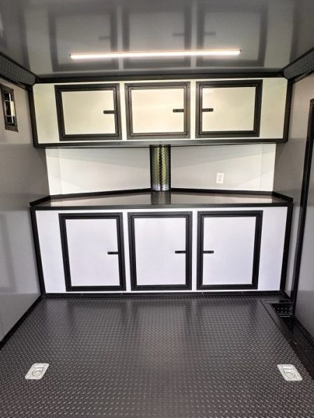 New 2026 8.5x24 Racing Trailer Finished Interior- 5200 Tandem Axle-Silver-Blackout Car / Racing Trailer