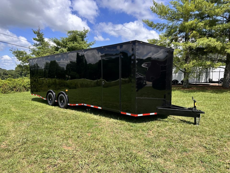 New 2026 8.5x28 Car Hauler 7000lb Spread Torsion - Full Escape Door-Removable Fender Car Hauler