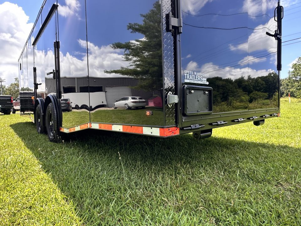 New 2026 8.5x28 Car Hauler 7000lb Spread Torsion - Full Escape Door-Removable Fender Car Hauler