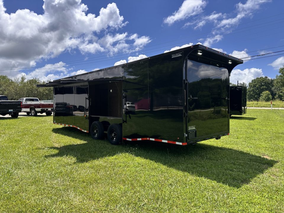 New 2026 8.5x28 Car Hauler 7000lb Spread Torsion - Full Escape Door-Removable Fender Car Hauler
