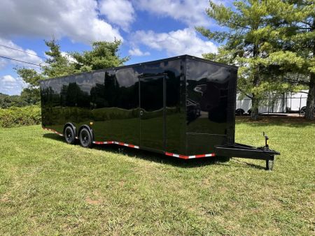 New 2026 8.5x28 Car Hauler 7000lb Spread Torsion - Full Escape Door-Removable Fender Car Hauler
