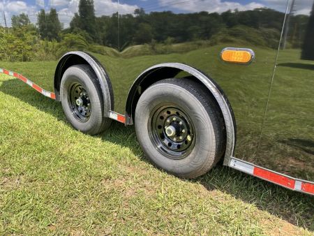 New 2026 8.5x28 Car Hauler 7000lb Spread Torsion - Full Escape Door-Removable Fender Car Hauler