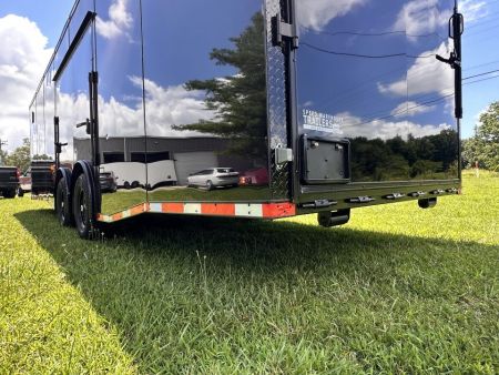 New 2026 8.5x28 Car Hauler 7000lb Spread Torsion - Full Escape Door-Removable Fender Car Hauler