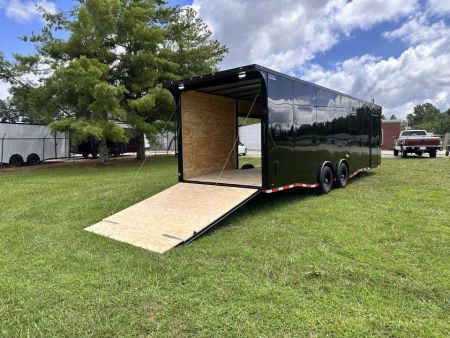 New 2026 8.5x28 Car Hauler 7000lb Spread Torsion - Full Escape Door-Removable Fender Car Hauler
