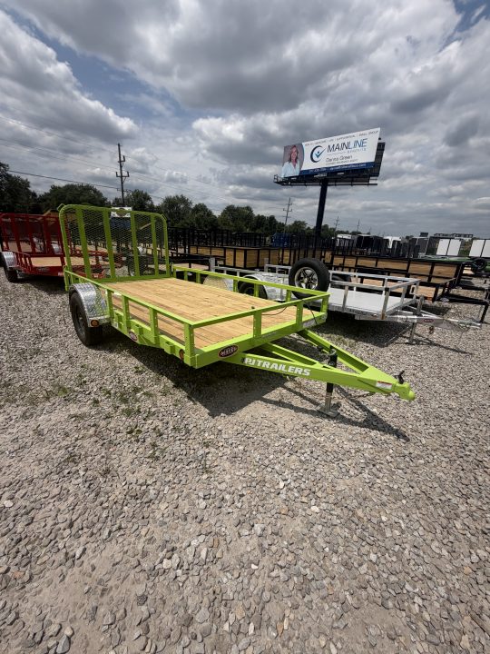 New 2027 PJ Trailers U7121 Utility Trailer 77X12 SA STRAIGHT DECK (GVW:2995) SLIME GREEN