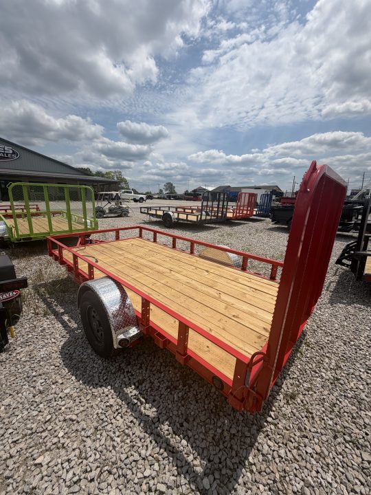 New 2027 PJ Trailers U7121 Utility Trailer 72X12 SA STRAIGHT DECK (GVW:2990) RED
