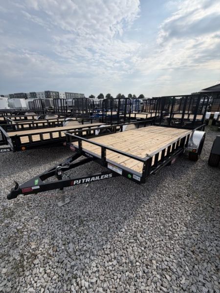 New 2027 PJ TRAILER UTILITY U8141 83X14 SA STRAIGHT DECK W/ ATV RAMPS (GVW:2995) BLACK
