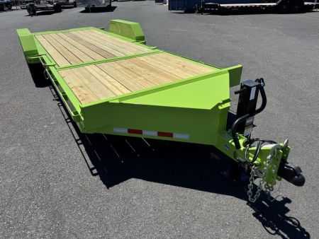New 2026 Midsota 7x22 Split Tilt HD Equipment Trailer SAFETY GREEN 17.6K GVWR