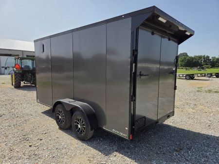New 2027 Rock Solid 7X14 TANDEM 7K CARGO W/SPOILER KIT LOAD LIGHTS ALUMINUM WHEELS & SCREWLESS 080 EXTERIOR