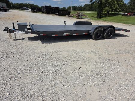 New 2026 Lamar 83X22 TANDEM 10K STEEL DECK CAR HAULER W/2' DOVE SLIDEOUT RAMPS & TOOLBOX