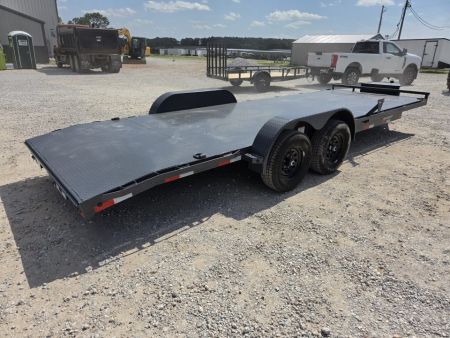 New 2026 Lamar 83X22 TANDEM 10K STEEL DECK CAR HAULER W/2' DOVE SLIDEOUT RAMPS & TOOLBOX