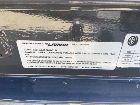 New Lamar Trailer 83"X18' CE - 7K Car Hauler