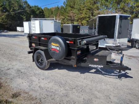 New 2027 PROSPECTOR 5X8 6K SINGLE AXLE DUMP TRAILER WITH 2' WALLS AND SPARE TIRE
