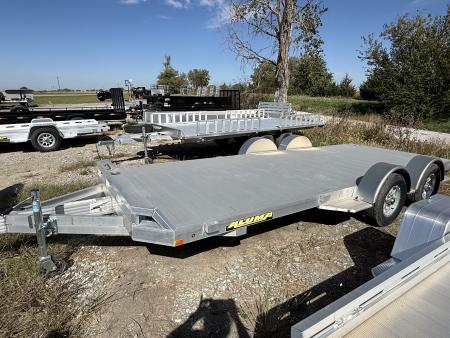 New 2025 Aluma 8218TA-EL-R-RTD Car Hauler Tandem axle slide in ramps Car Hauler