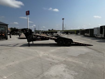 New 2026 H&H Gooseneck POWER TILT 24' 2-7000lb  axles=14K Car Hauler Trailer