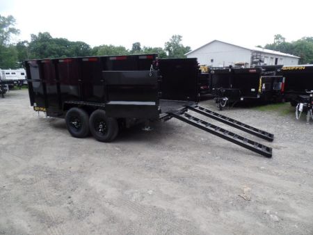 New GRIFFIN BRAND , 14 FT, Dump Trailer 7X14X4'High Sides 14,000 lb. GVWR, Griffin Brand. Triple Frame, Ramps