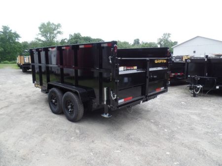 New GRIFFIN BRAND , 14 FT, Dump Trailer 7X14X4'High Sides 14,000 lb. GVWR, Griffin Brand. Triple Frame, Ramps