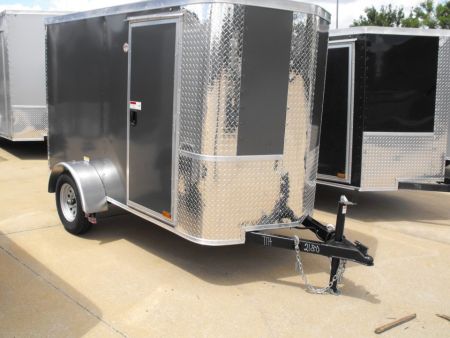 New Enclosed Trailer 4 X 8 Ramp Door 5' Int 080 Skin Charcoal
