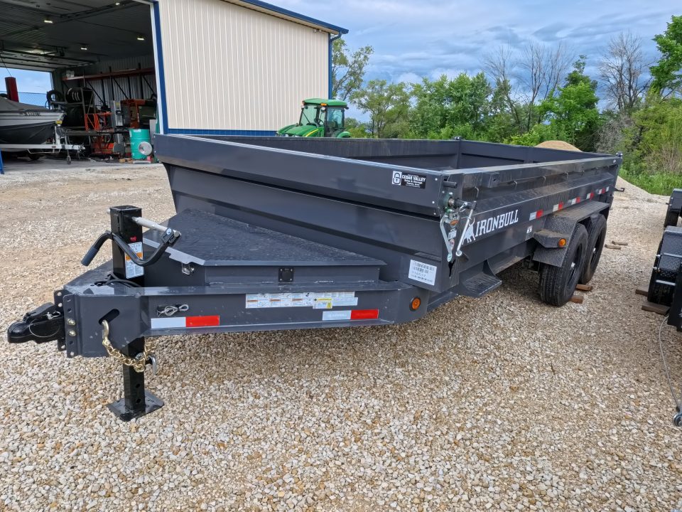 New 2027 Iron Bull 83 x 16 DWB Dump Trailer, 14,999 GVWR, Gray Dump Trailer