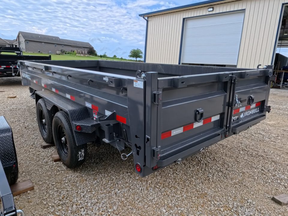 New 2027 Iron Bull 83 x 16 DWB Dump Trailer, 14,999 GVWR, Gray Dump Trailer