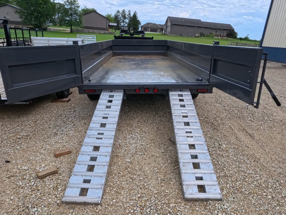 New 2027 Iron Bull 83 x 16 DWB Dump Trailer, 14,999 GVWR, Gray Dump Trailer