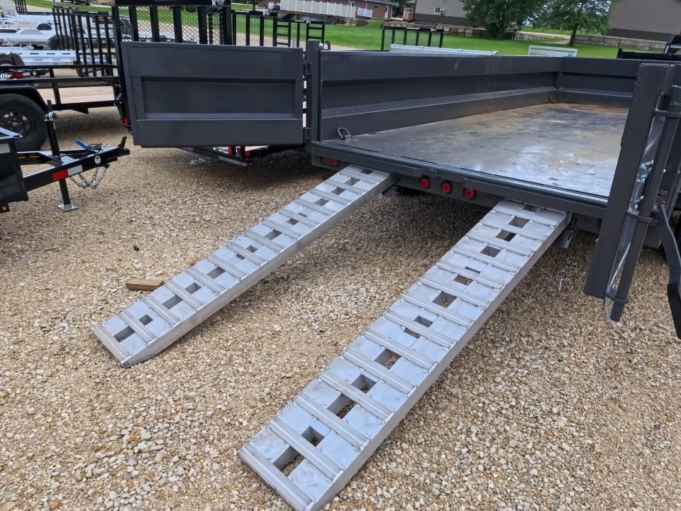New 2027 Iron Bull 83 x 16 DWB Dump Trailer, 14,999 GVWR, Gray Dump Trailer