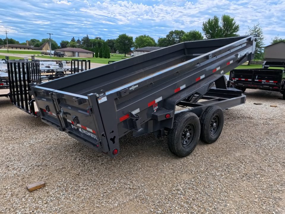 New 2027 Iron Bull 83 x 16 DWB Dump Trailer, 14,999 GVWR, Gray Dump Trailer