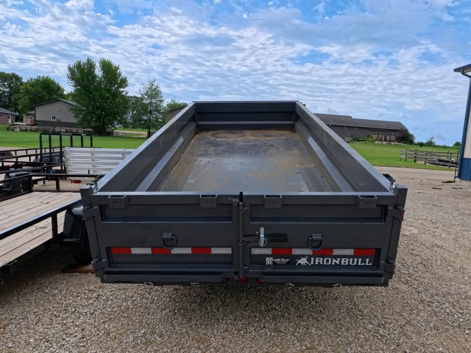 New 2027 Iron Bull 83 x 16 DWB Dump Trailer, 14,999 GVWR, Gray Dump Trailer