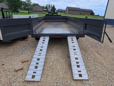 New 2027 Iron Bull 83 x 16 DWB Dump Trailer, 14,999 GVWR, Gray Dump Trailer