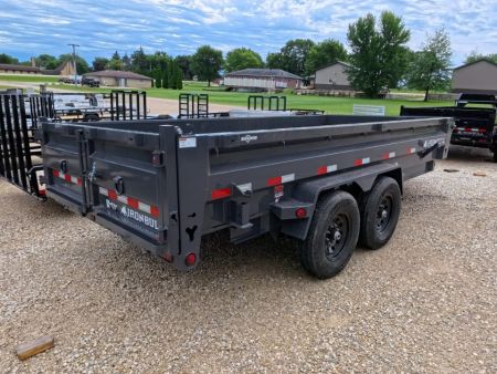New 2027 Iron Bull 83 x 16 DWB Dump Trailer, 14,999 GVWR, Gray Dump Trailer