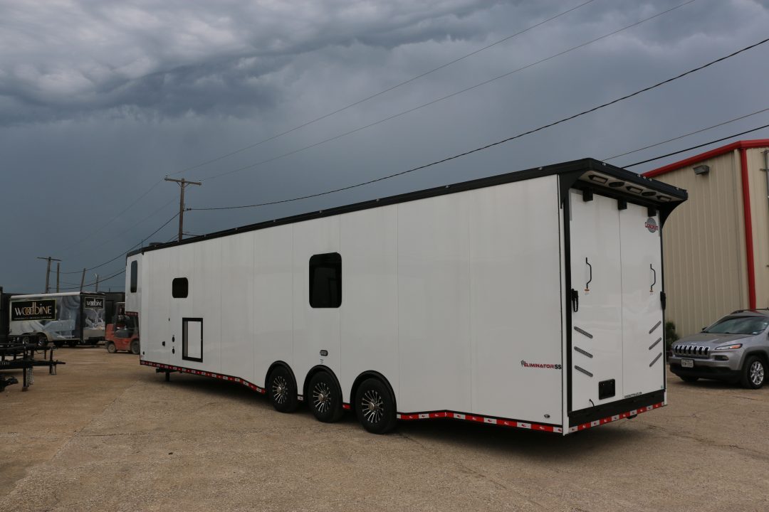New 2026 Cargo Mate 8.5 X 44 ELIMINATOR SS RACE TRAILER W/ BATH, BED AND MUCH MORE