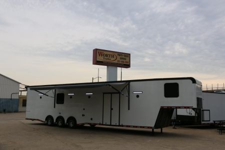 New 2026 Cargo Mate 8.5 X 44 ELIMINATOR SS RACE TRAILER W/ BATH, BED AND MUCH MORE